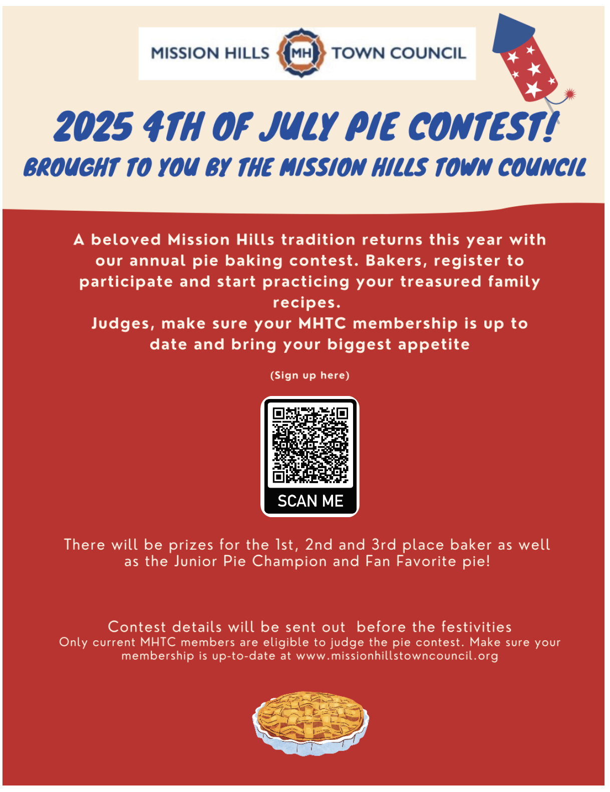 Flyer for 2025 Pie Contest.